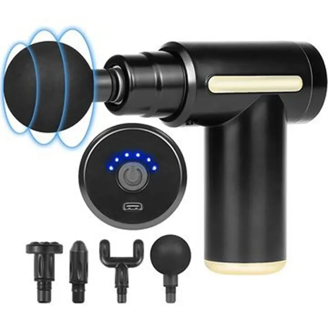 Portable Electric Fascia Massage Gun – Deep Tissue Percussion Massager for Muscle Pain Relief, Body Recovery & Relaxation (with 4 Interchangeable Heads) image 2