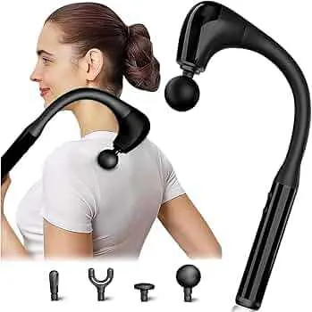 Extended Curved Percussion Massage Gun for Full Body & Back Relief