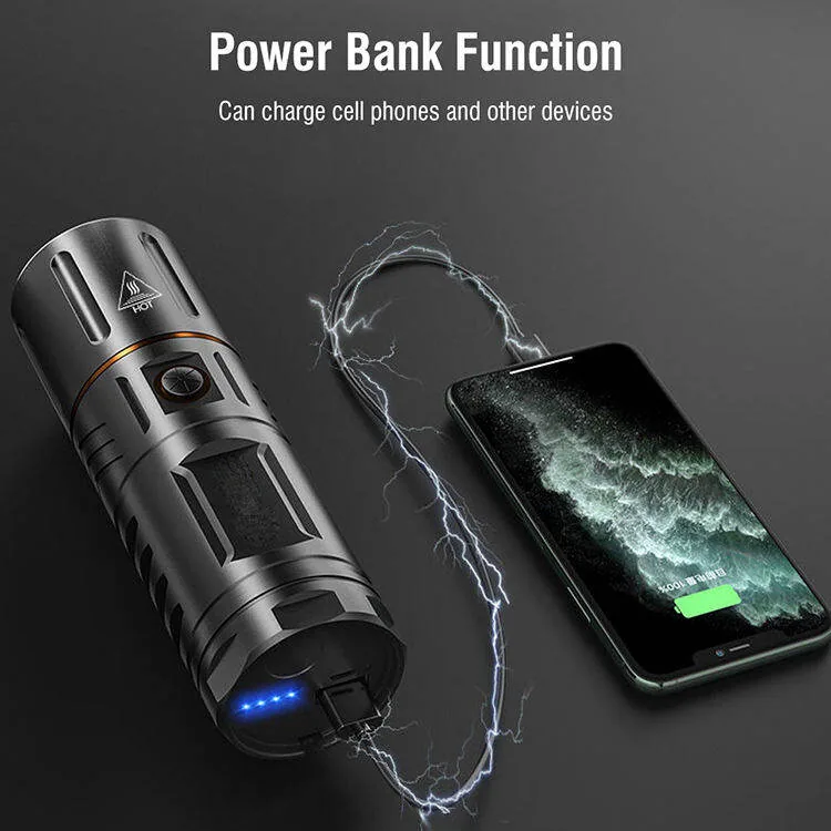 High-Power Rechargeable LED Flashlight with Power Bank Function image 3
