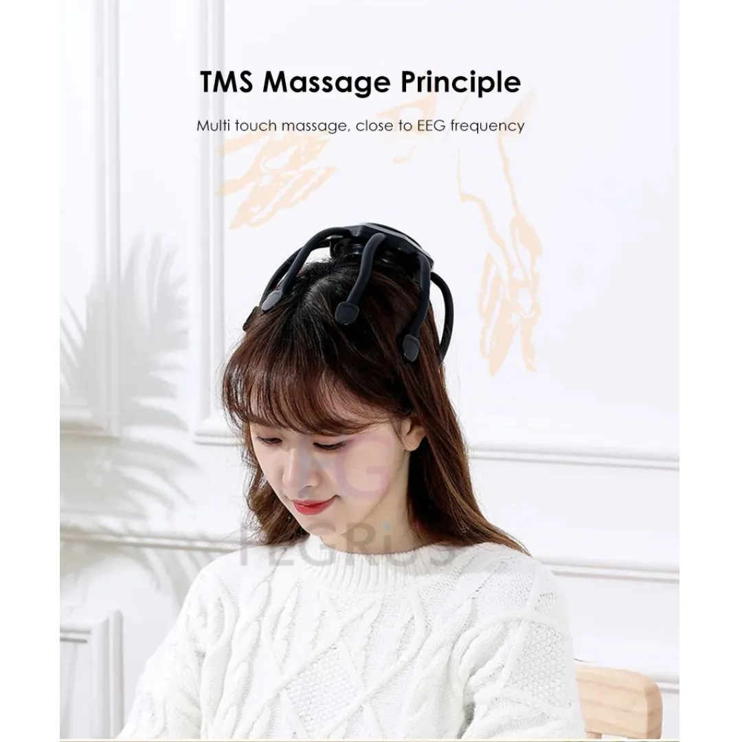 Electric Octopus Head Scalp Massager - 8 Massage Heads Rechargeable Stress & Pain Relief Claw Massager image 4