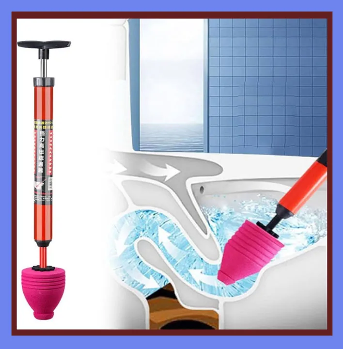 High Pressure Air Drain Plunger Gun - Heavy Duty Powerful Air Suction Toilet Unblocker & Dredge Pump for Bathroom Toilet, Kitchen Sink, Washbasin & Floor Drains