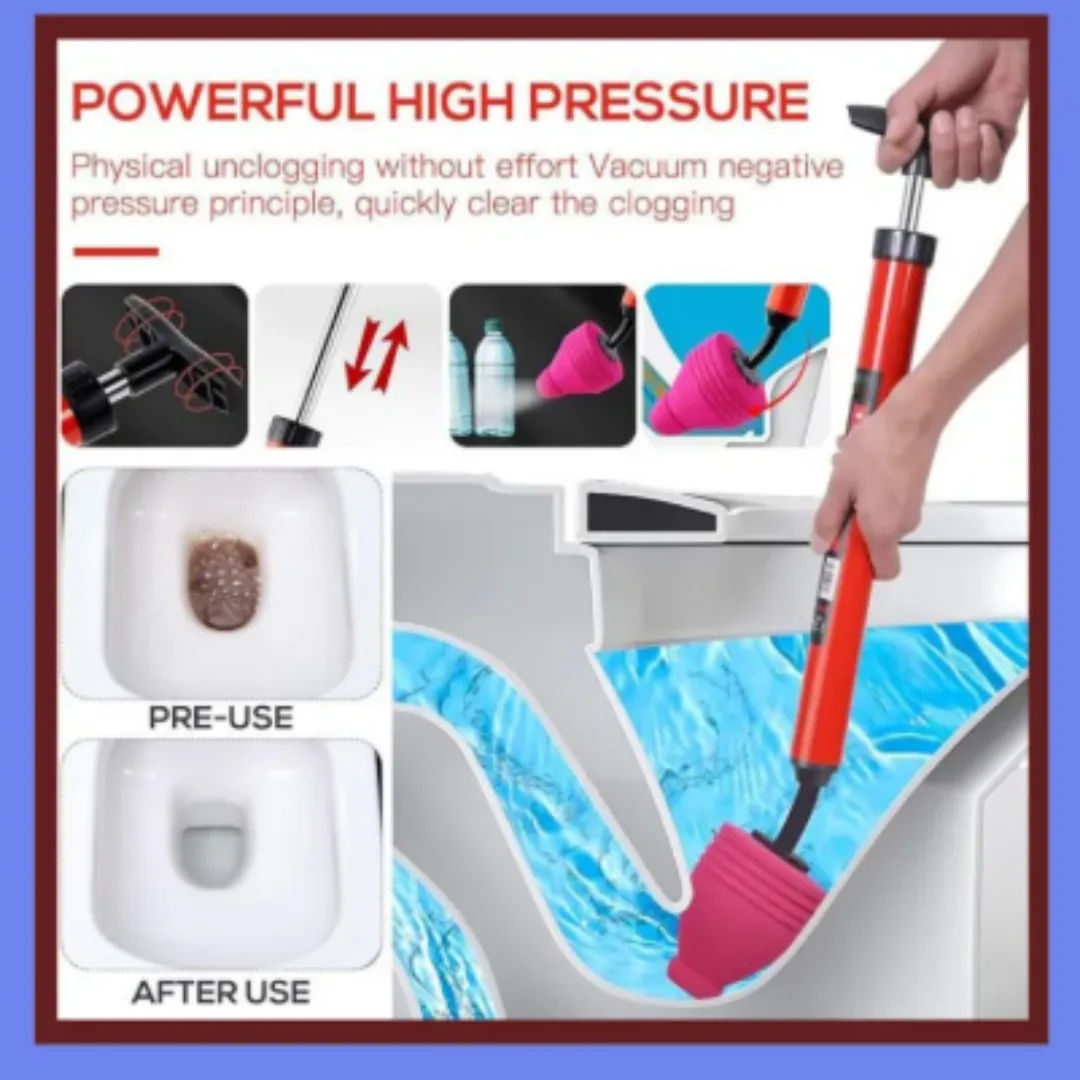 High Pressure Air Drain Plunger Gun - Heavy Duty Powerful Air Suction Toilet Unblocker & Dredge Pump for Bathroom Toilet, Kitchen Sink, Washbasin & Floor Drains image 4